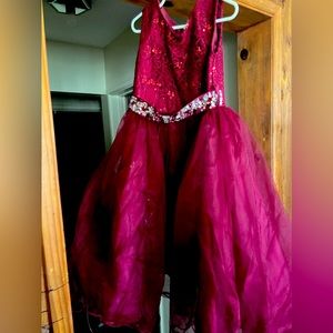 Little Girls burgundy dress